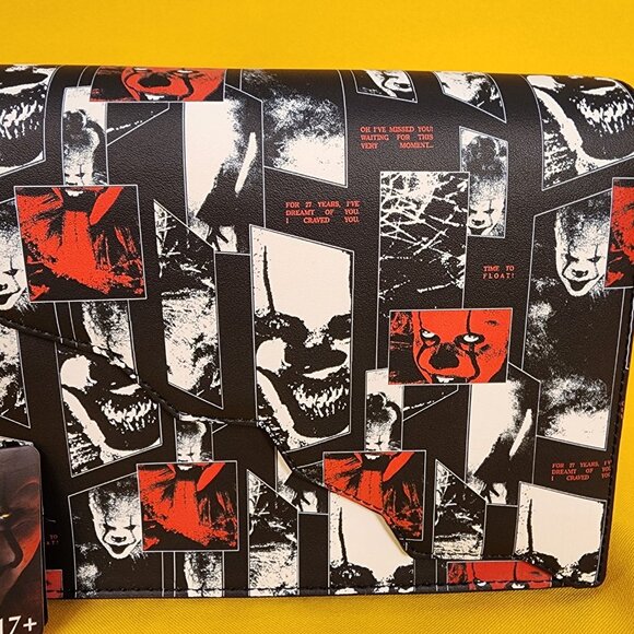 Loungefly IT I Heart Horror It Pennywise Glow In Dark Halloween Crossbody Bag - Picture 2 of 12